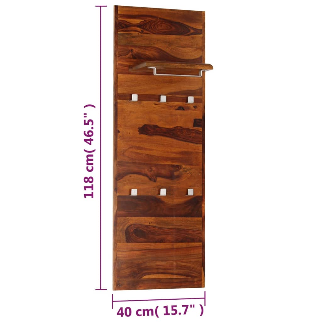 Appendiabiti in Legno Massello di Sheesham 118x40 cm cod mxl 77689