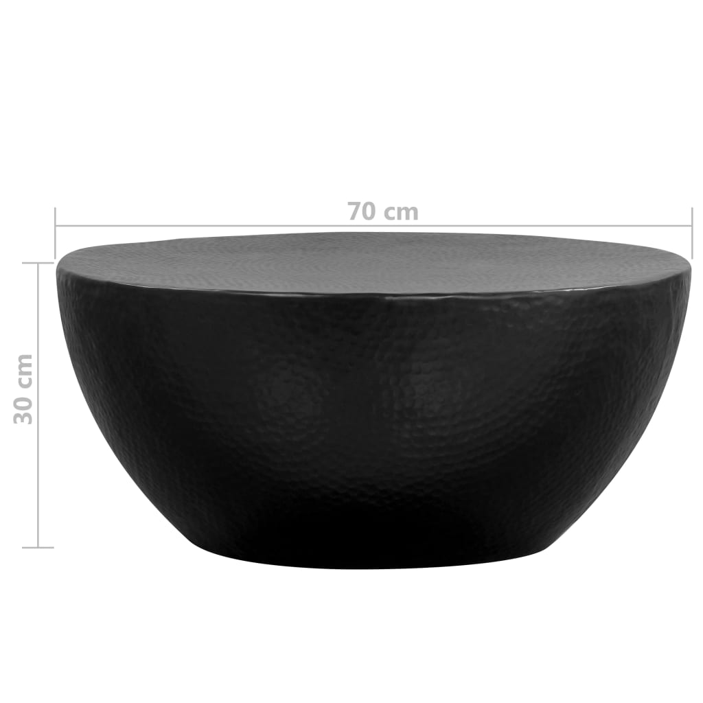 Tavolino da Caffè in Alluminio Martellato 70x30 cm Nero cod mxl 21227