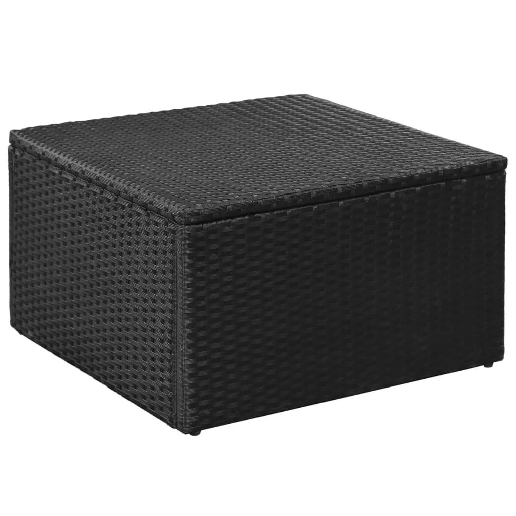 Set Divani da Giardino 3 pz in Polyrattan Nero e Bianco 44168