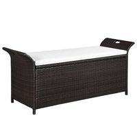 Cassapanca con Cuscino 138 cm in Polyrattan Marrone cod mxl 45928