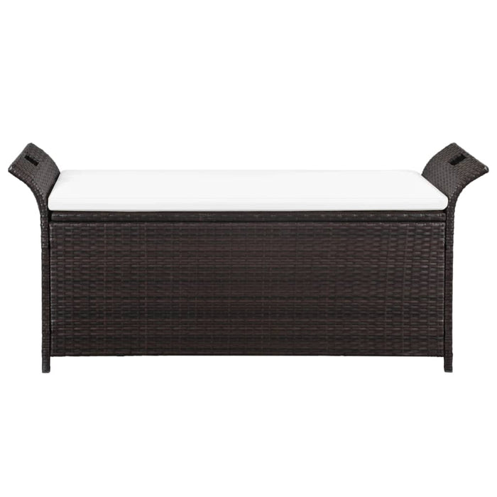 Cassapanca con Cuscino 138 cm in Polyrattan Marrone cod mxl 45928