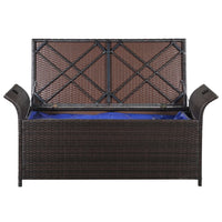 Cassapanca con Cuscino 138 cm in Polyrattan Marrone cod mxl 45928