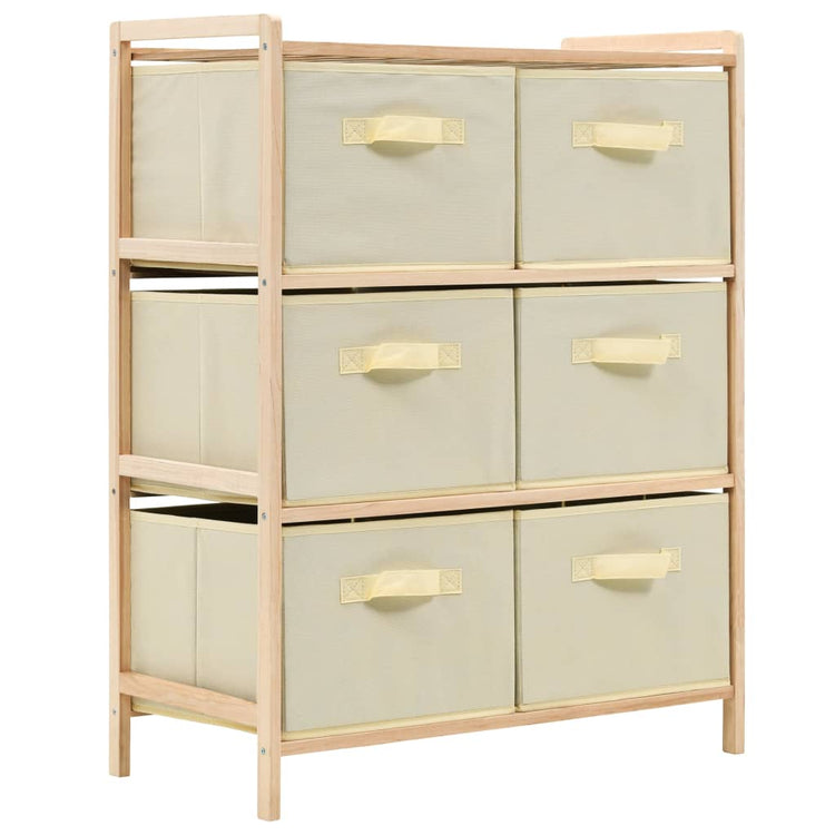 246439 Storage Rack with 6 Fabric Baskets Cedar Wood Beige cod mxl 49618