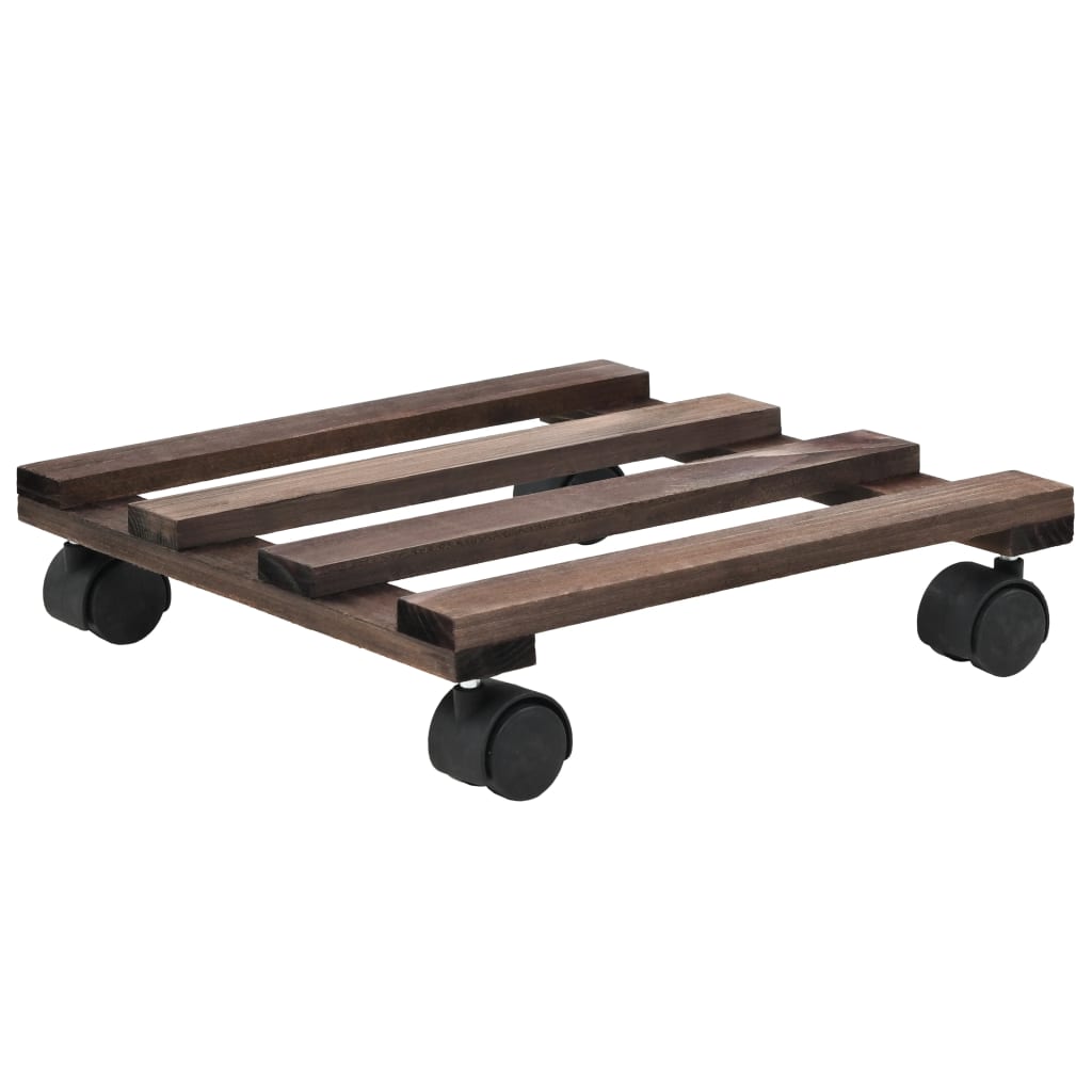 Pedane con Ruote per Piante 4 pz in Legno di Cedro 25x25 cmcod mxl 121406