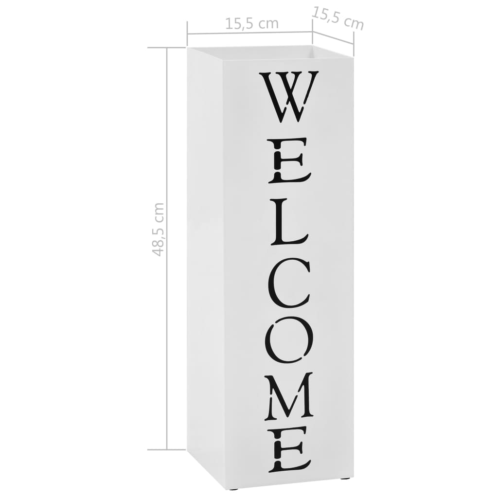 Porta Ombrelli Welcome in Acciaio Bianco  cod mxl 76800