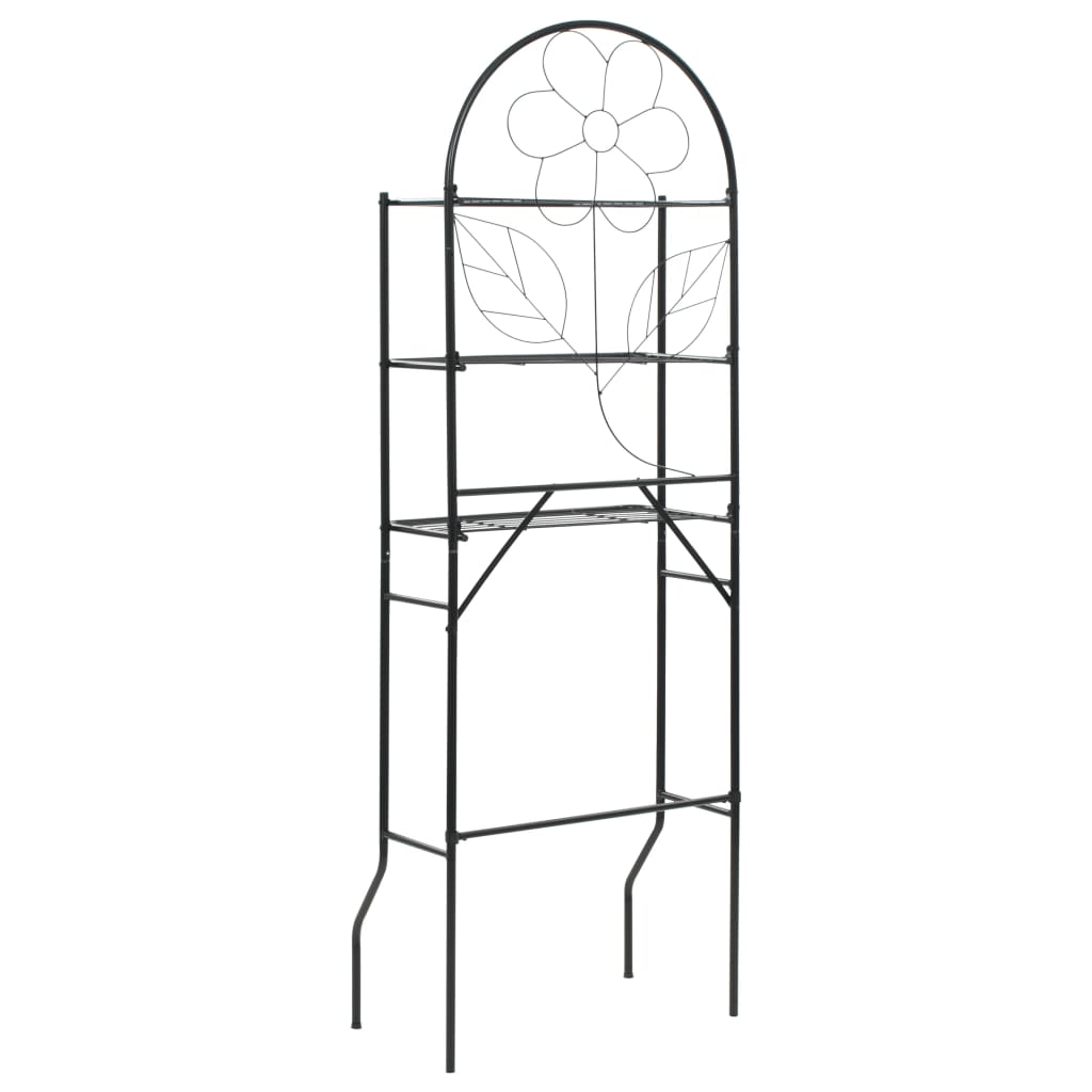 Scaffale da Bagno 60x33x174 cm Nero