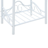 Comodini Set 2 pz Acciaio e Vetro Temperato 45x30,5x60cm Bianco 246729