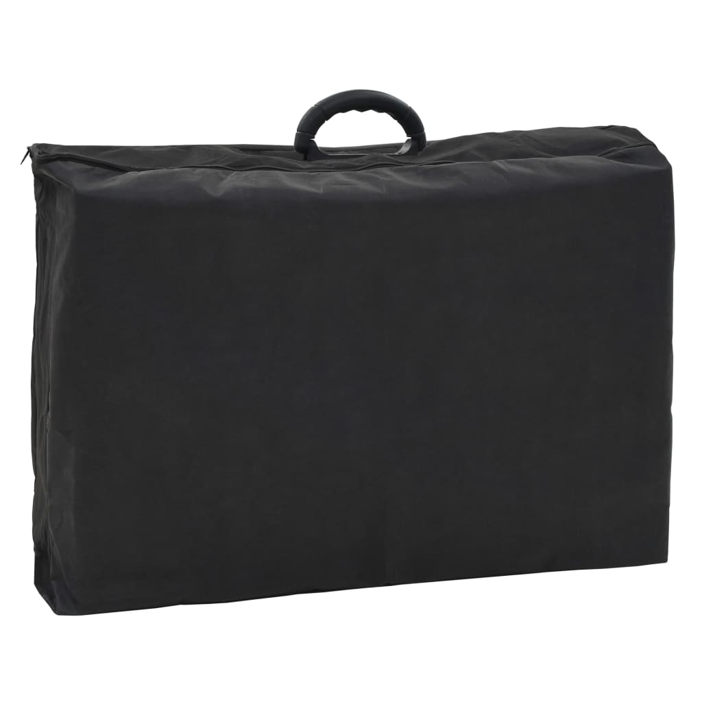 Lettino da Massaggio Portatile in Similpelle 185x78x76 cm Nero 110161