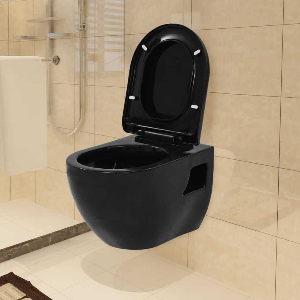 WC Sospeso in Ceramica Nera 143023