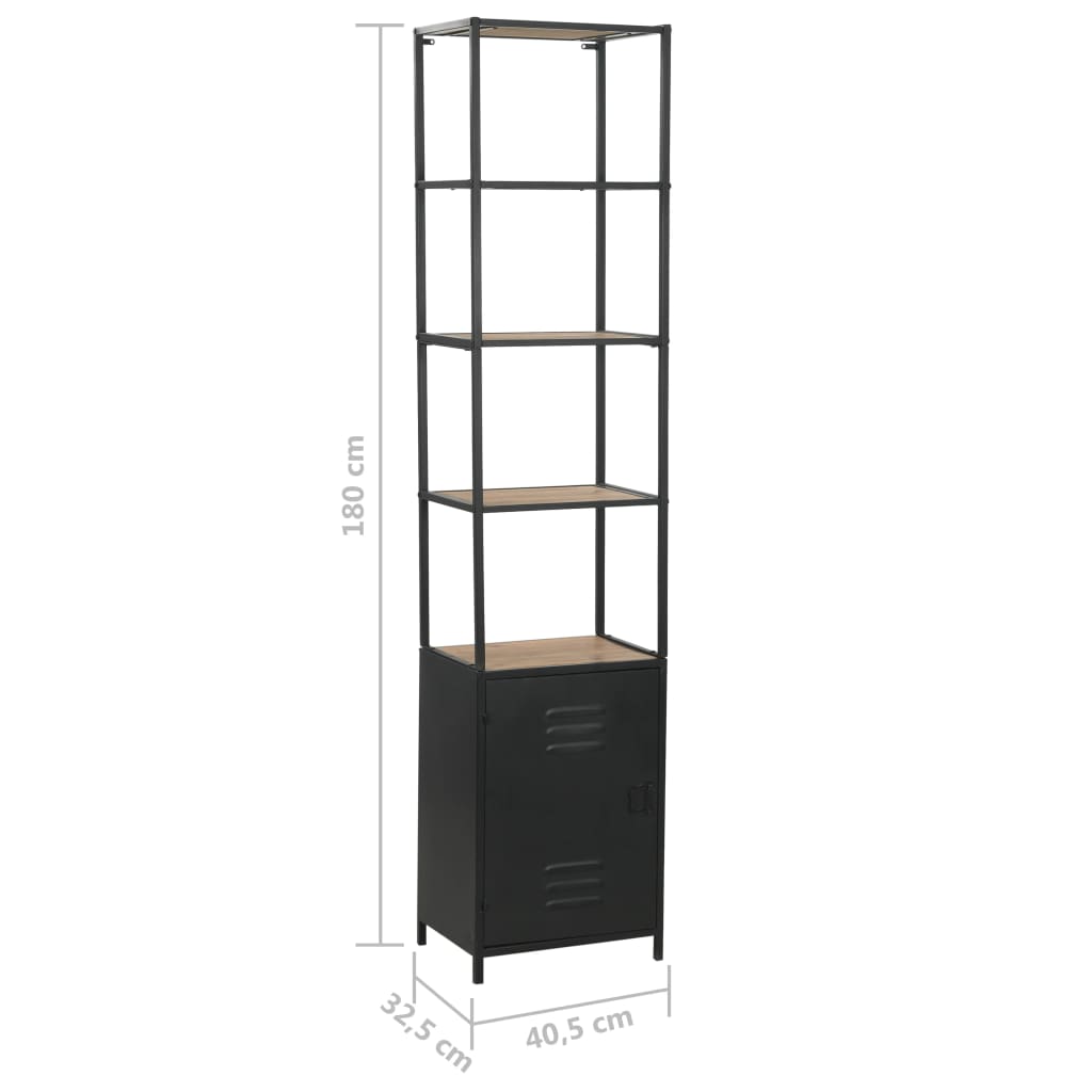 Libreria in Legno Massello di Abete e Acciaio 40,5x32,5x180 cm 246425