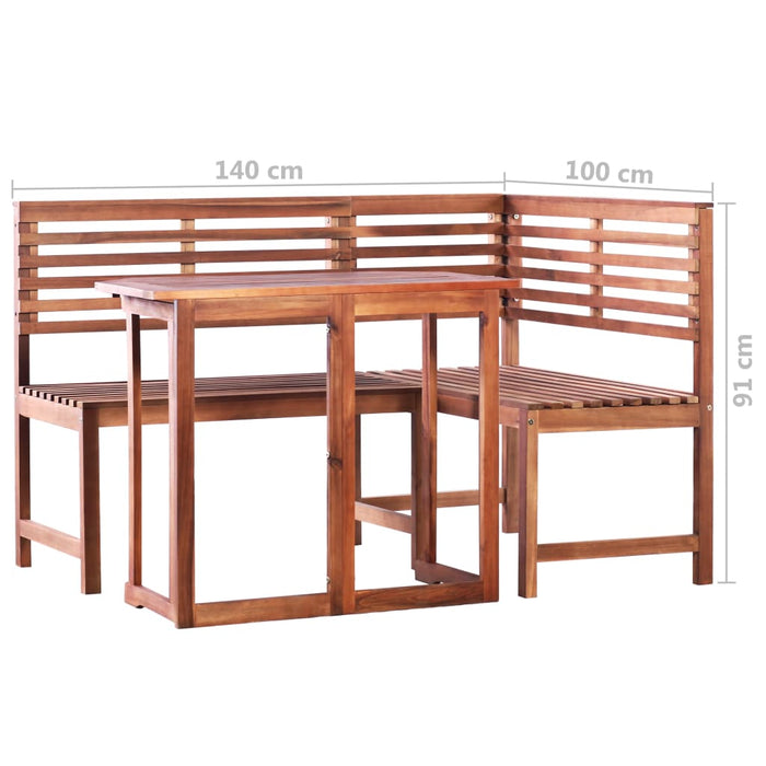 Set da Bistrò 2 pz in Legno Massello di Acacia  cod mxl 43234