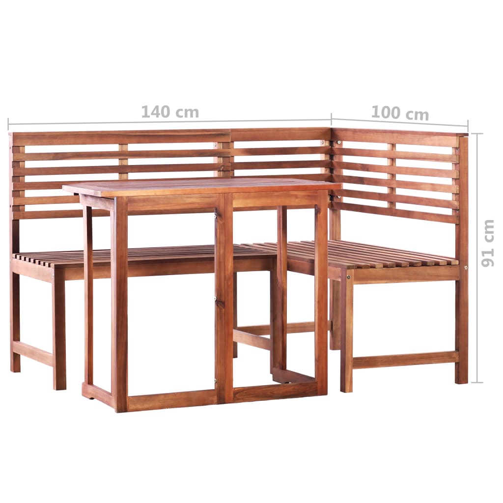 Set da Bistrò 2 pz in Legno Massello di Acacia 44038