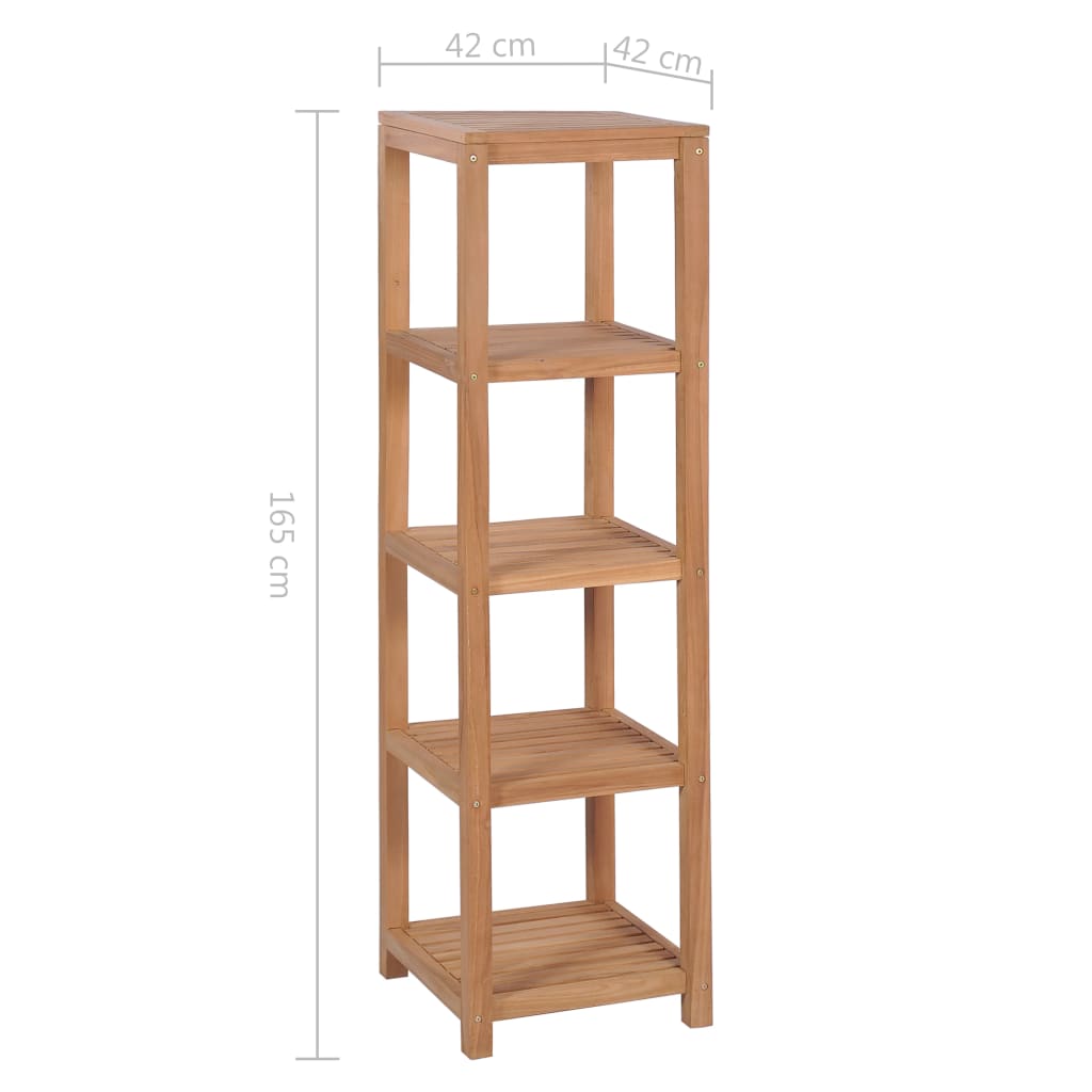 Scaffale per Bagno a 4 Ripiani in Massello di Teak 42x42x165cm cod mxl 12538