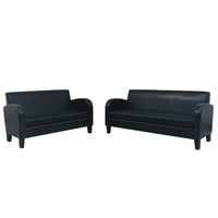 Set Divani 2 pz in Similpelle Nero 275227