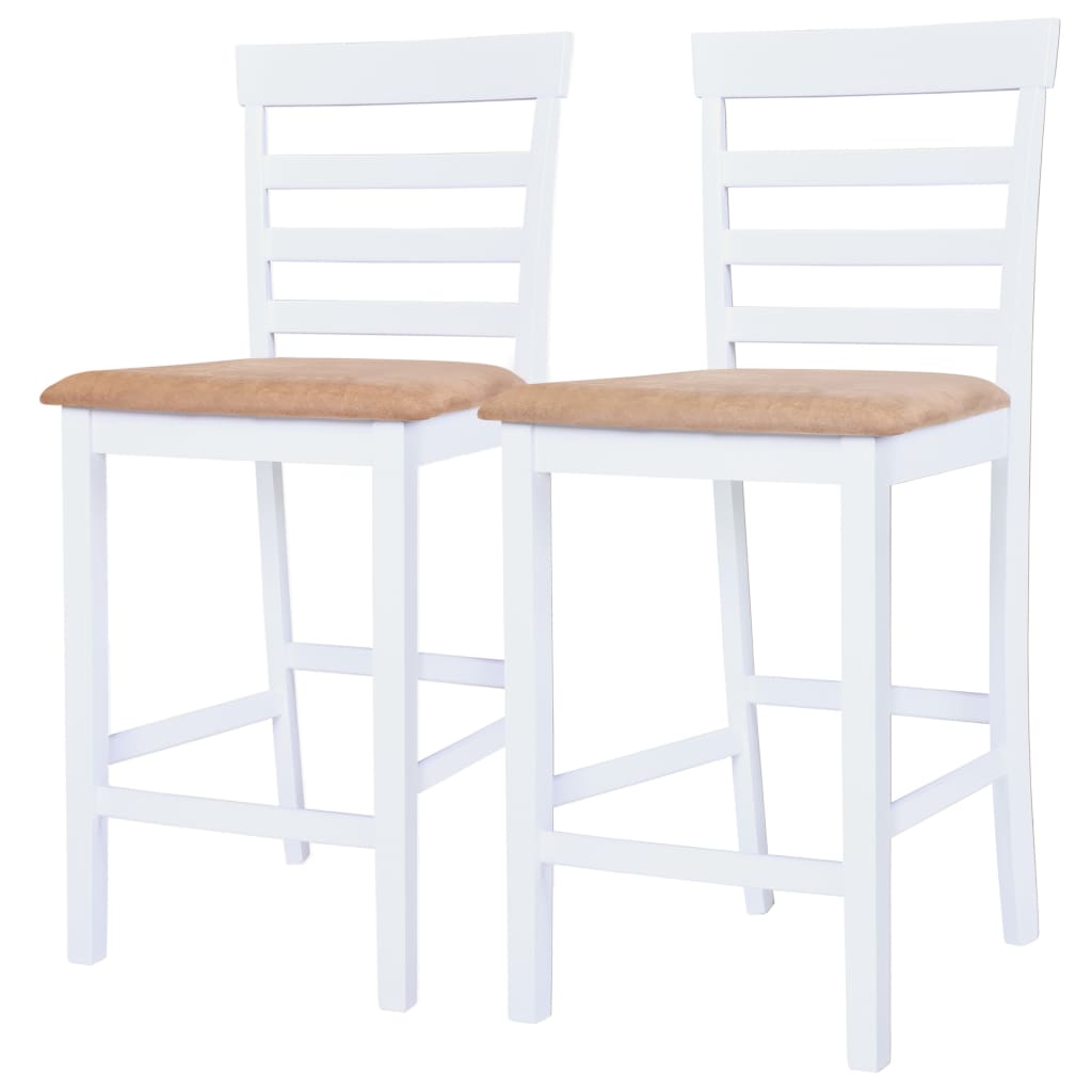 Set Tavolo e Sedie da Bar 3 pz Legno Massello Marrone e Bianco 275233