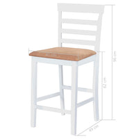 Set Tavolo e Sedie da Bar 3 pz Legno Massello Marrone e Bianco 275233