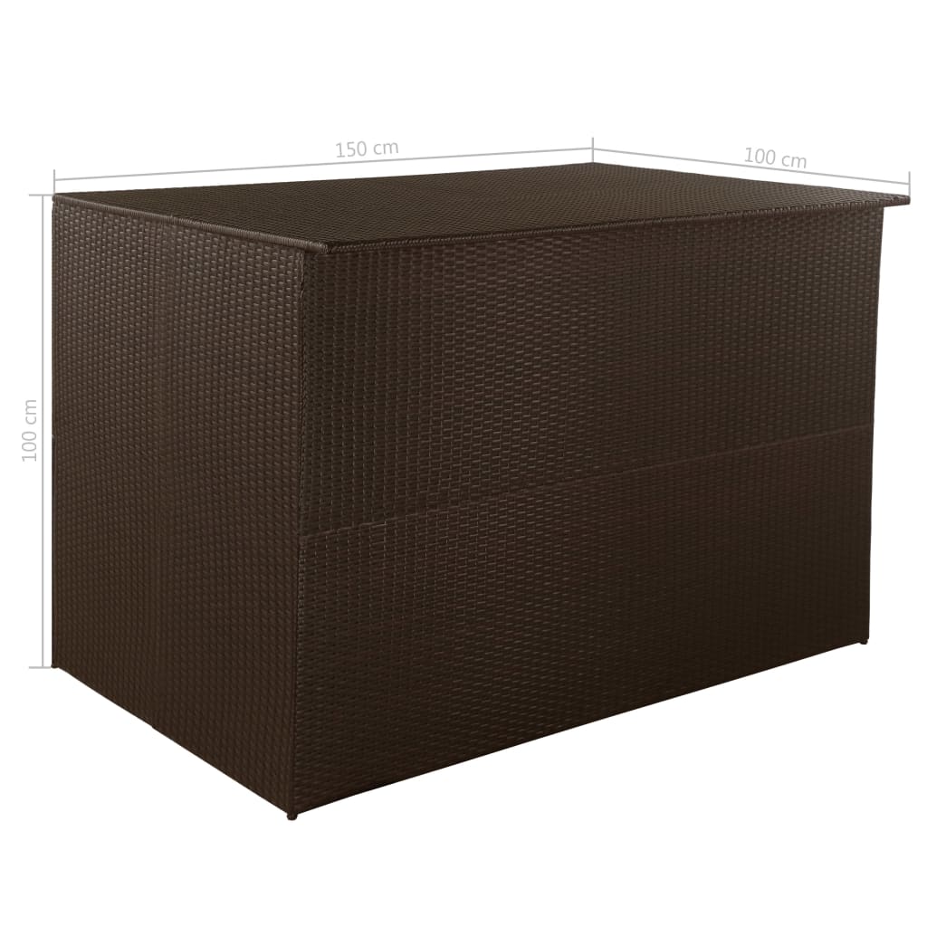 Baule da Giardino Marrone 150x100x100 cm in Polyrattan