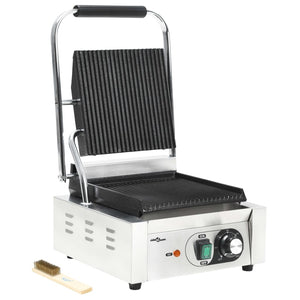 Griglia per Panini Scanalata in Acciaio Inox 1800W 31x30,5x20cmcod mxl 80665