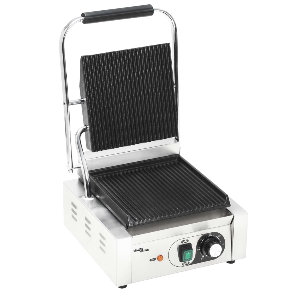 Griglia per Panini Scanalata in Acciaio Inox 1800W 31x30,5x20cmcod mxl 80665