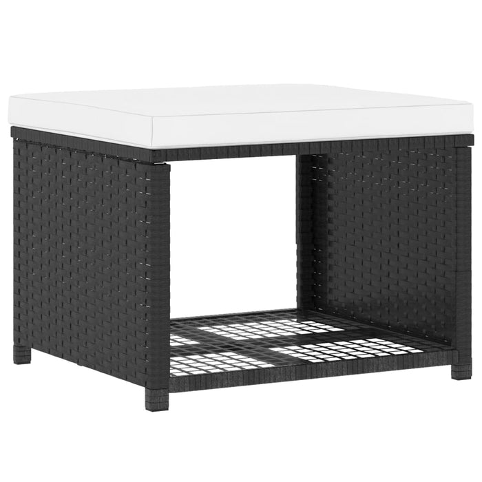 Set Divani da Giardino 4 pz in Polyrattan Nero