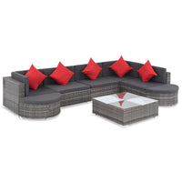 Set Divani da Giardino 8 pz con Cuscini in Polyrattan Grigio cod mxl 35822