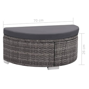 Set Divani da Giardino 8 pz con Cuscini in Polyrattan Grigio cod mxl 35822