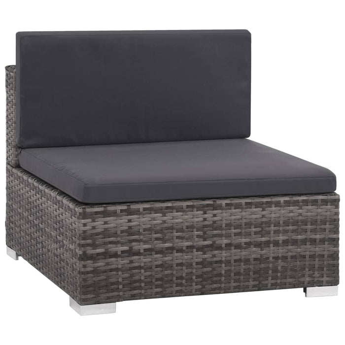 Set Divani da Giardino 6 pz con Cuscini in Polyrattan Grigio cod mxl 35251