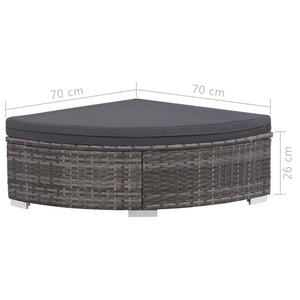 Set Divani da Giardino 6 pz con Cuscini in Polyrattan Grigio 44425