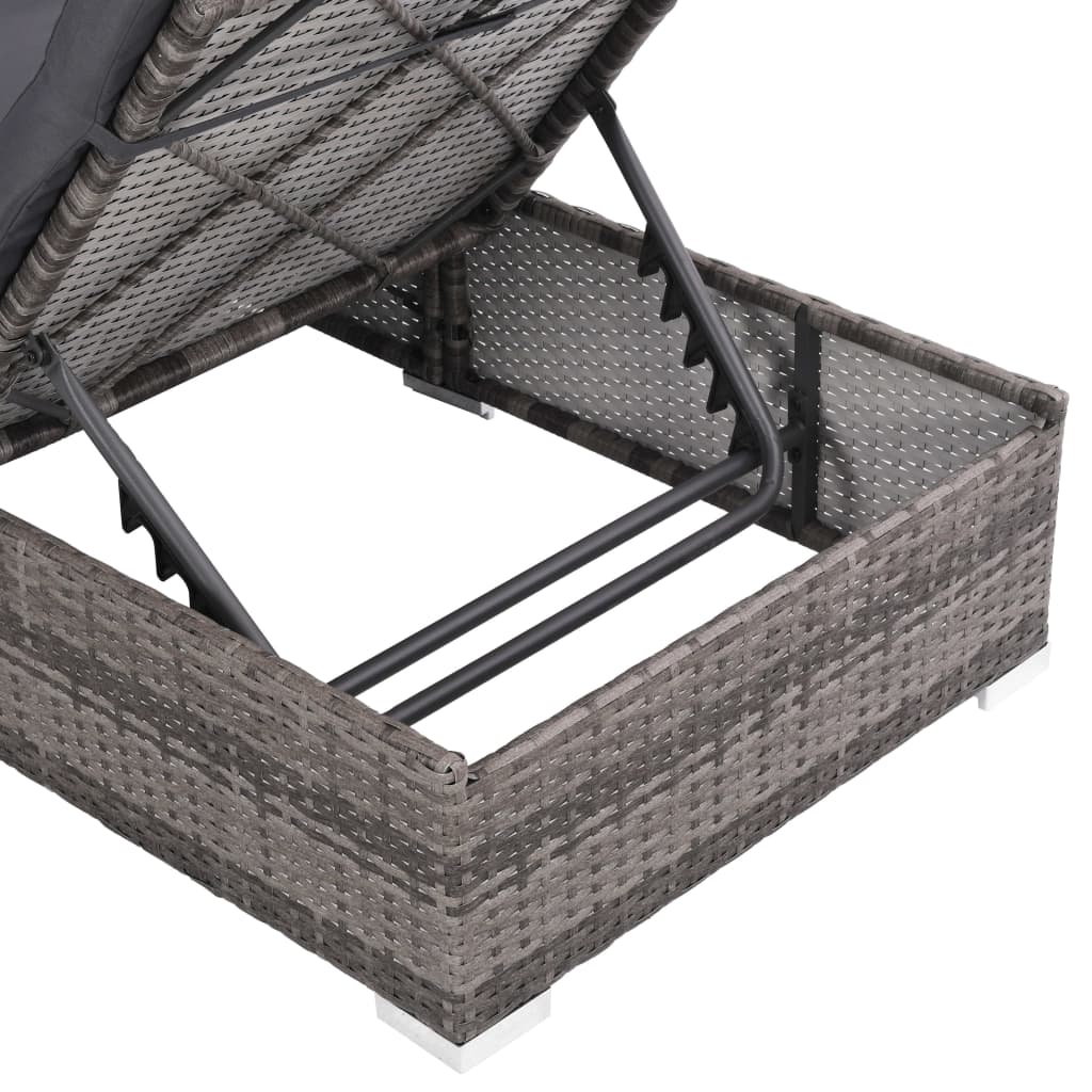 Set Divani da Giardino 3 pz con Cuscini in Polyrattan Grigio 44427