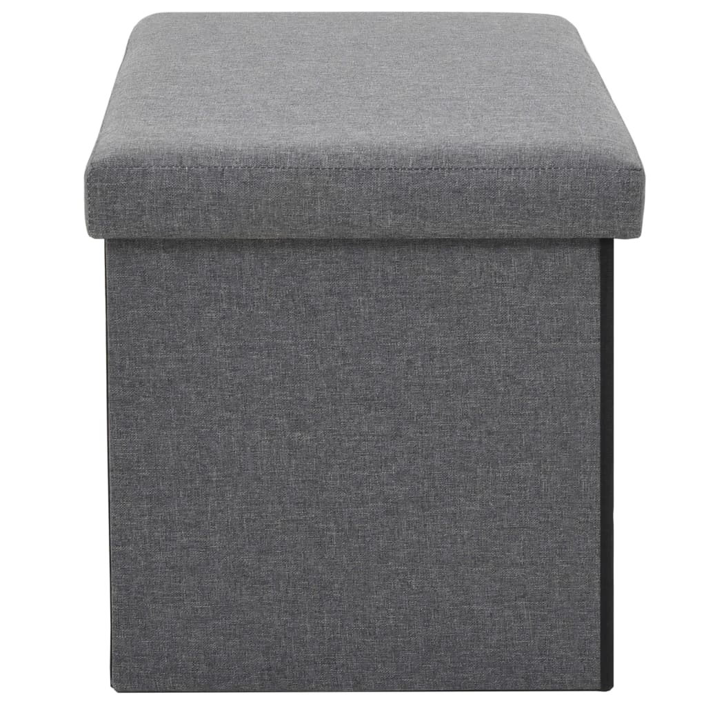 Cassapanca Pieghevole in Simil Lino 76x38x38 cm Grigio Scuro 247095