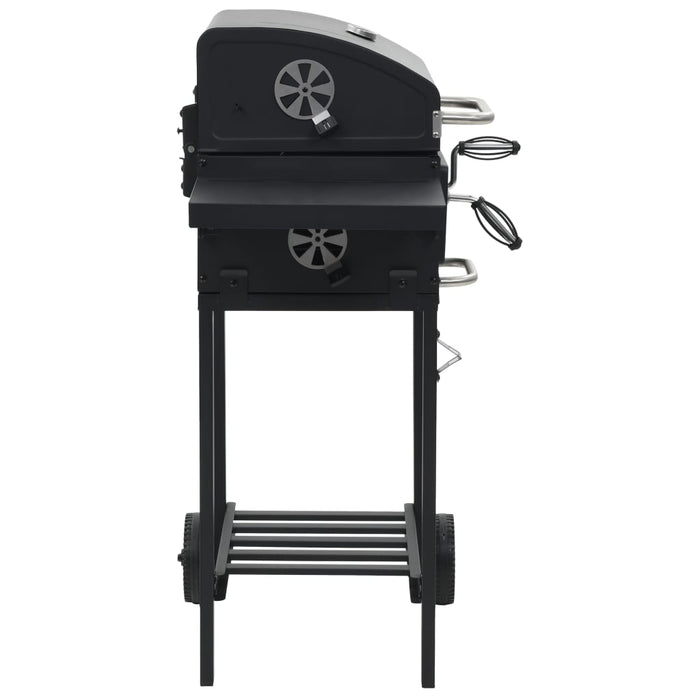 Barbecue a Carbonella con Ripiano Inferiore Nero 44280