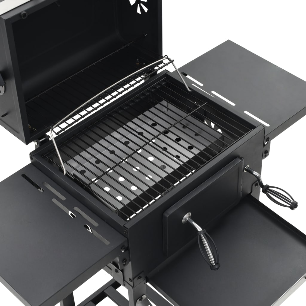 Barbecue a Carbonella con Ripiano Inferiore Nero 44280