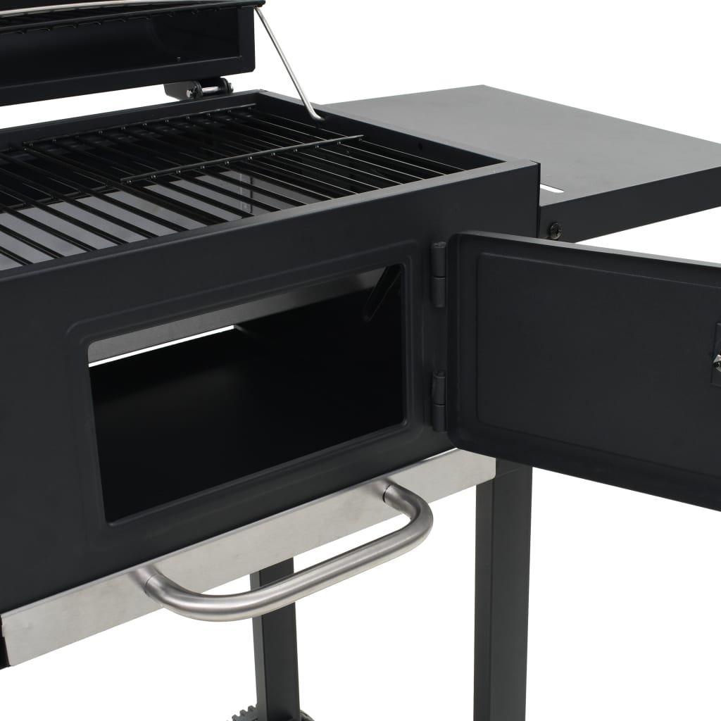 Barbecue a Carbonella con Ripiano Inferiore Nero 44280