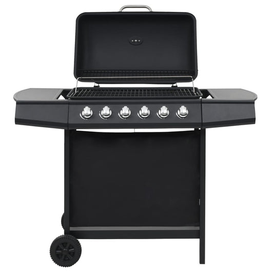 Barbecue Griglia a Gas con 6 Fornelli Acciaio Nero cod mxl 18614