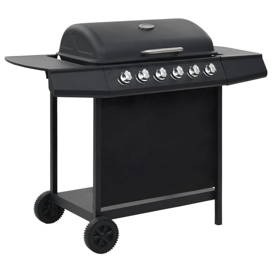 Barbecue Griglia a Gas con 6 Fornelli Acciaio Nero cod mxl 18614