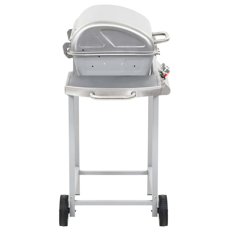 Barbecue a Gas con Griglia 2 Fornelli Argento Acciaio Inox