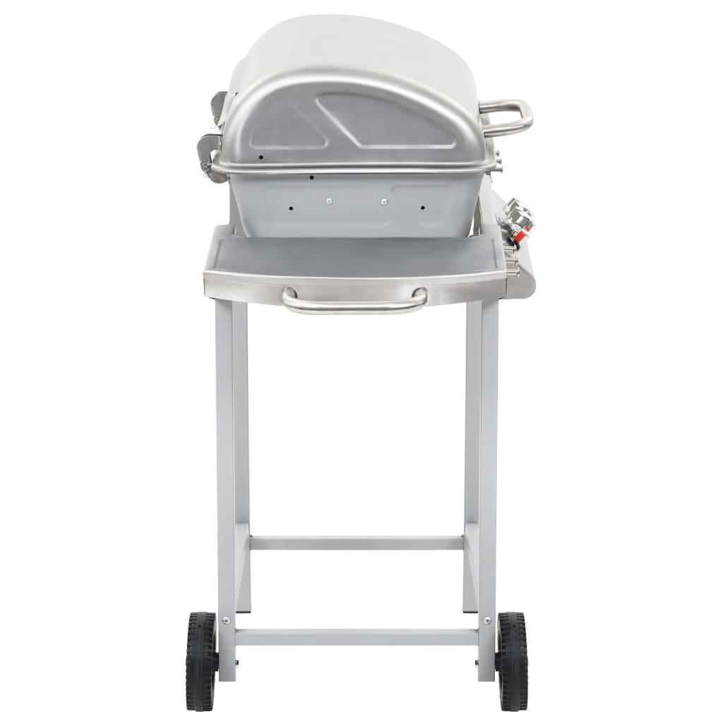 Barbecue a Gas con Griglia 2 Fornelli Argento Acciaio Inox 44274