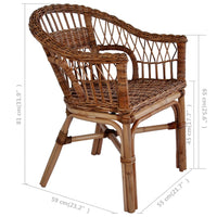 Sedia da Esterno in Rattan Naturale Marrone cod mxl 55711