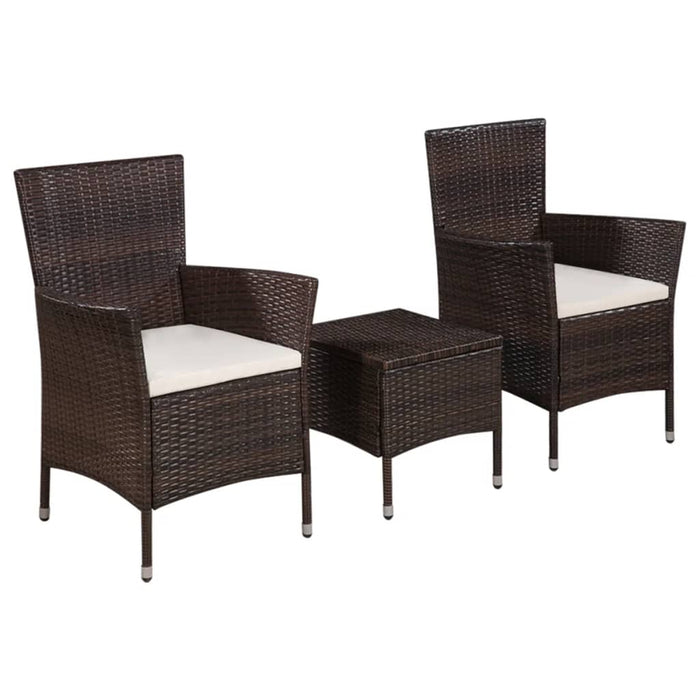 Set da Bistro 3 pz in Polyrattan Marrone cod mxl 35347