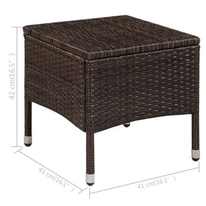 Set da Bistro 3 pz in Polyrattan Marrone cod mxl 35347