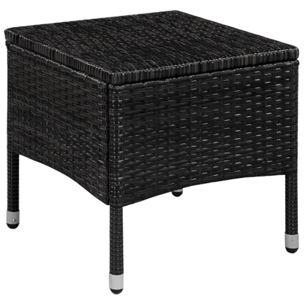 Set da Bistrot 3 pz in Polyrattan Nero