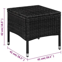 Set da Bistrot 3 pz in Polyrattan Nero