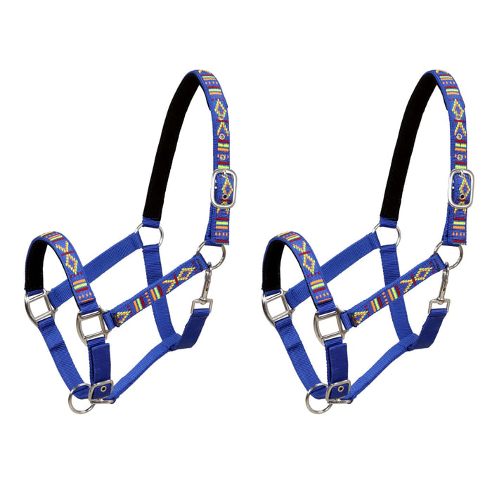 Collare da Testa per Cavallo 2 pz in Nylon Taglia Full Blu 170631