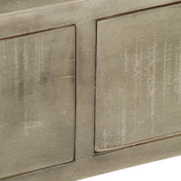 Tavolo Consolle Massello di Mango Grigio e Ottone 110x35x76 cm