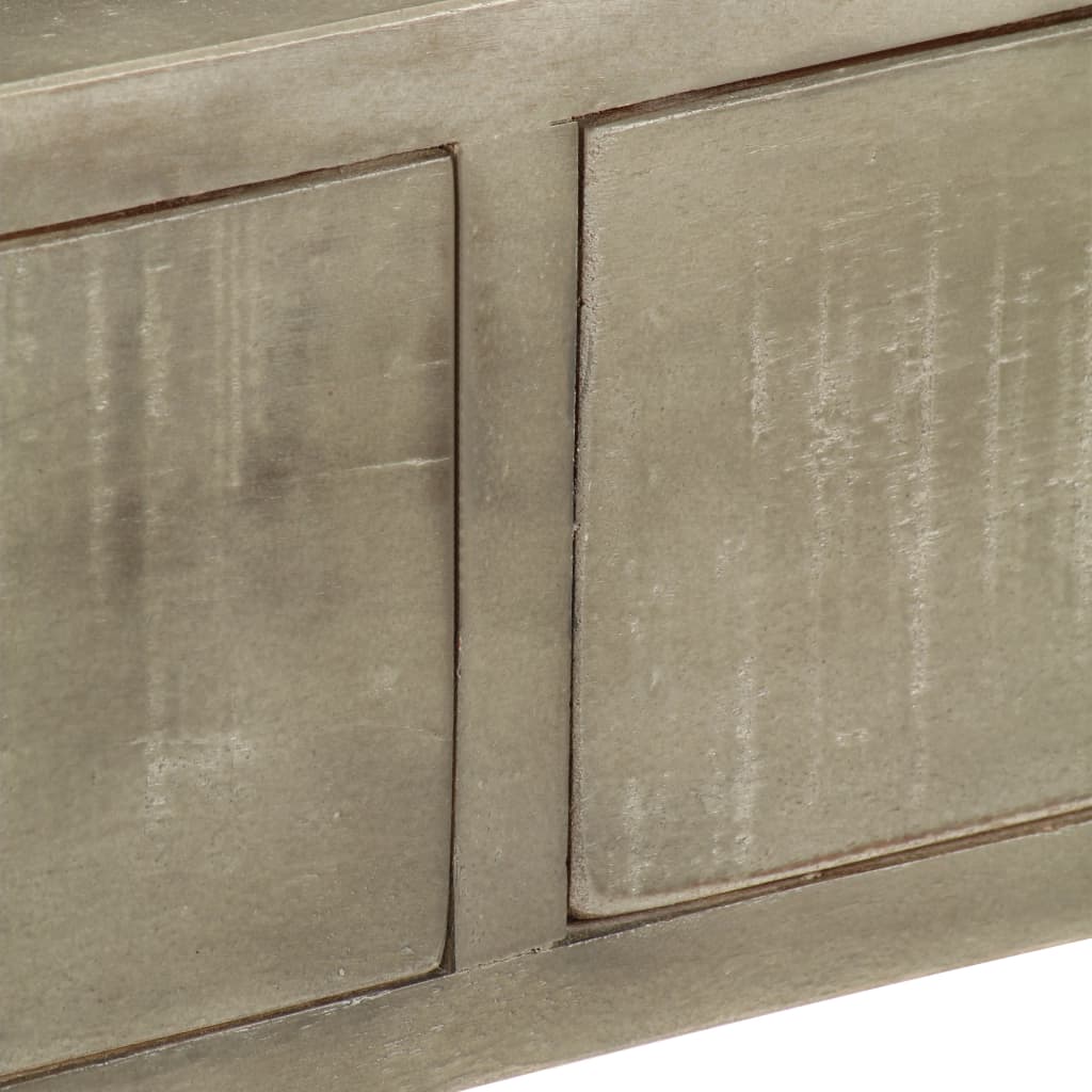 Tavolo Consolle Massello di Mango Grigio e Ottone 110x35x76 cm 246682