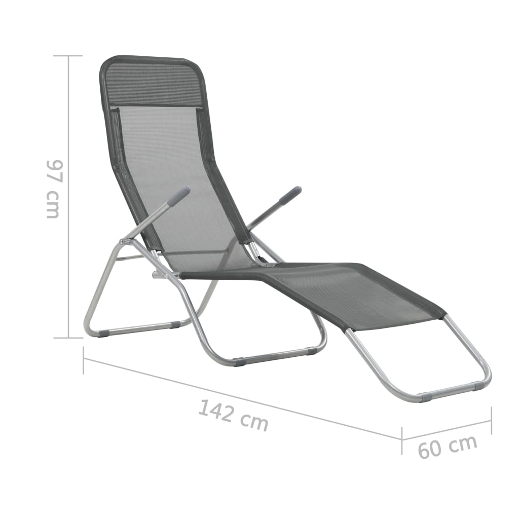 Lettini Prendisole Pieghevoli 2 pz in Textilene Antracite cod mxl 61466