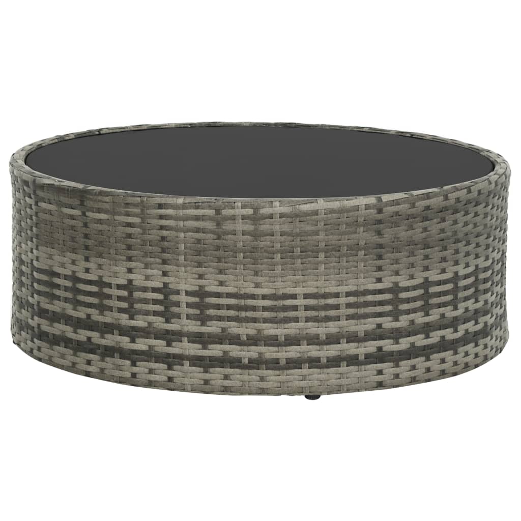 Set Divani da Giardino 7 pz con Cuscini in Polyrattan Grigio 44487