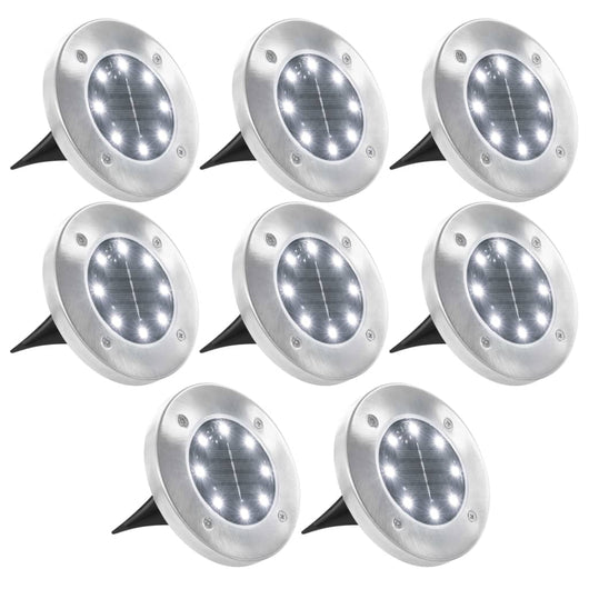 Lampade Solari da Terra 8 pz Luci a LED Bianche 44416