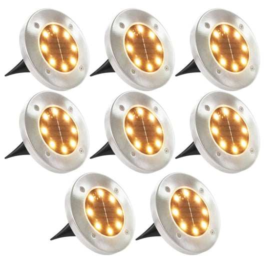 Lampade Solari da Terra 8 pz Luci a LED Bianco Caldo 44417