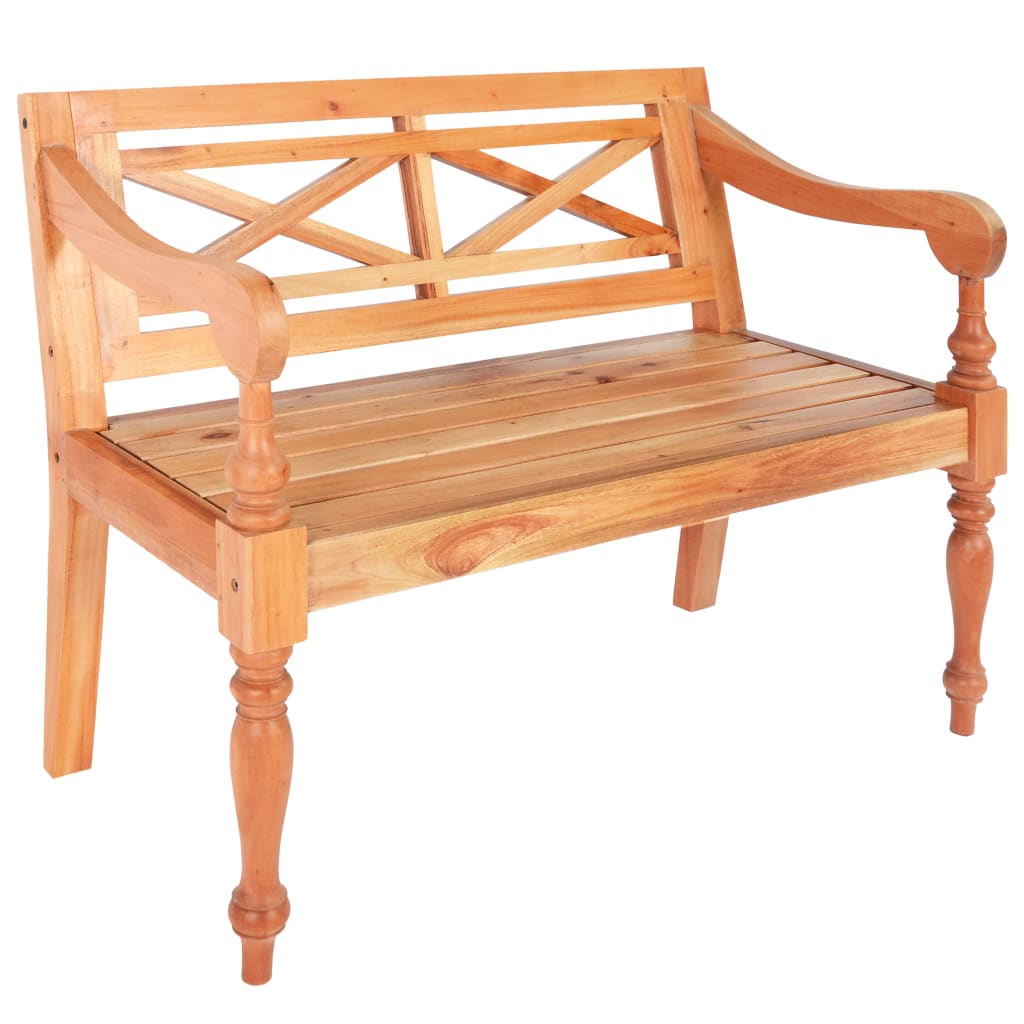 vidXL Panchina Batavia 98 cm Legno Massello di Mogano Marrone Chiaro 246967